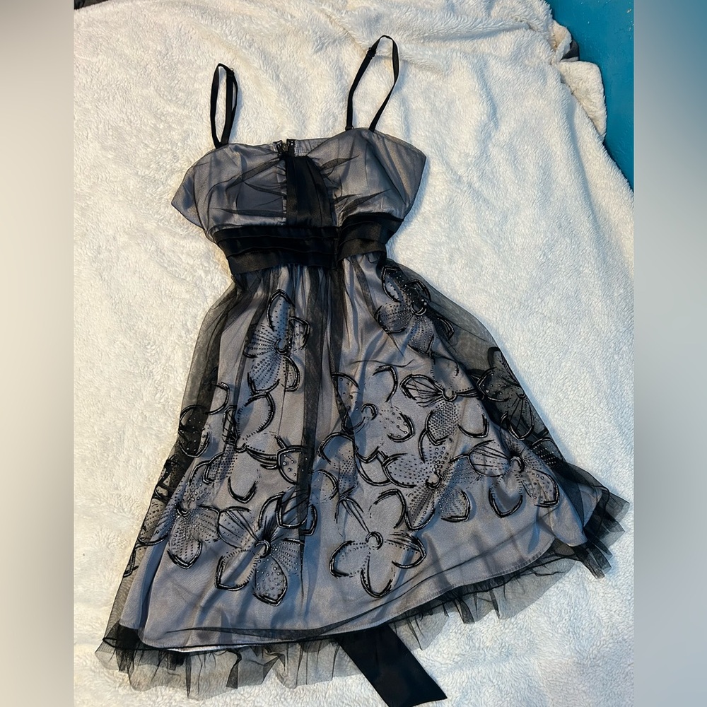 Grey and black flower dress